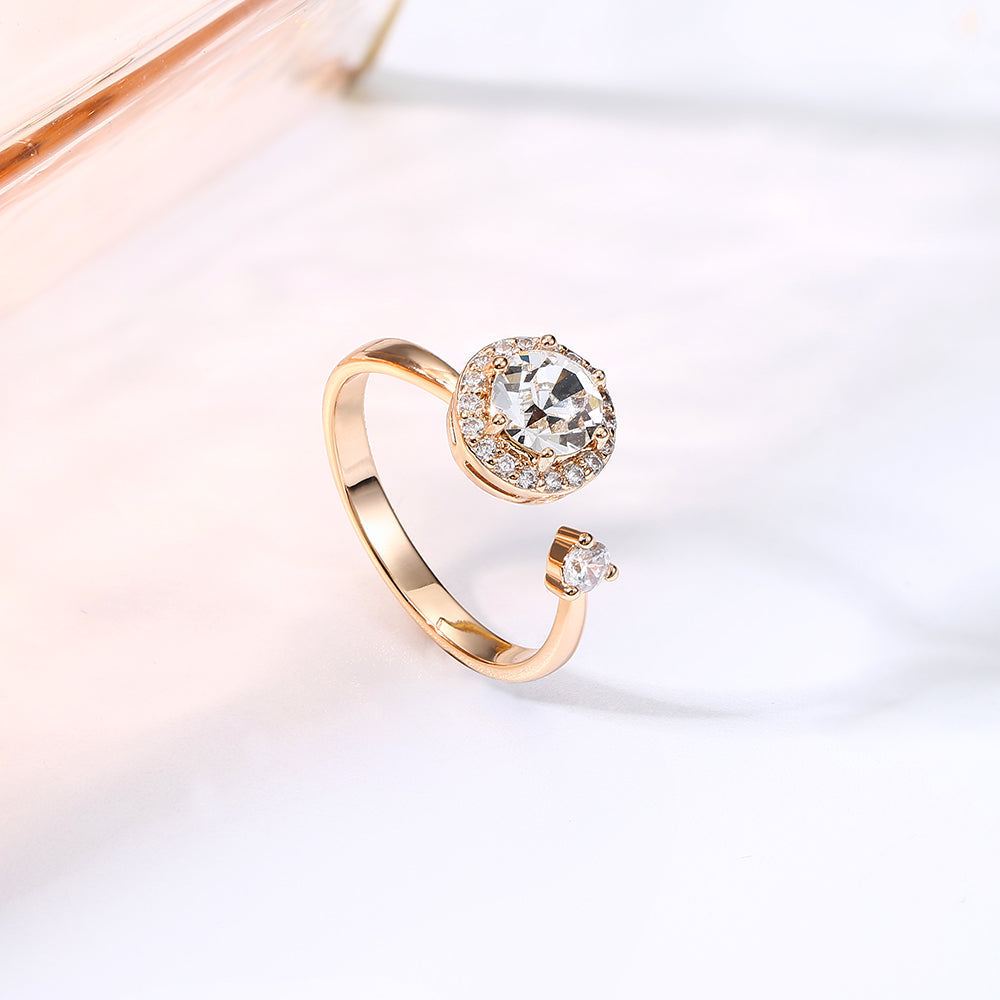 CUBIC ZIRCONIA SPINNER RING ADJUSTABLE RINGS FOR WOMEN