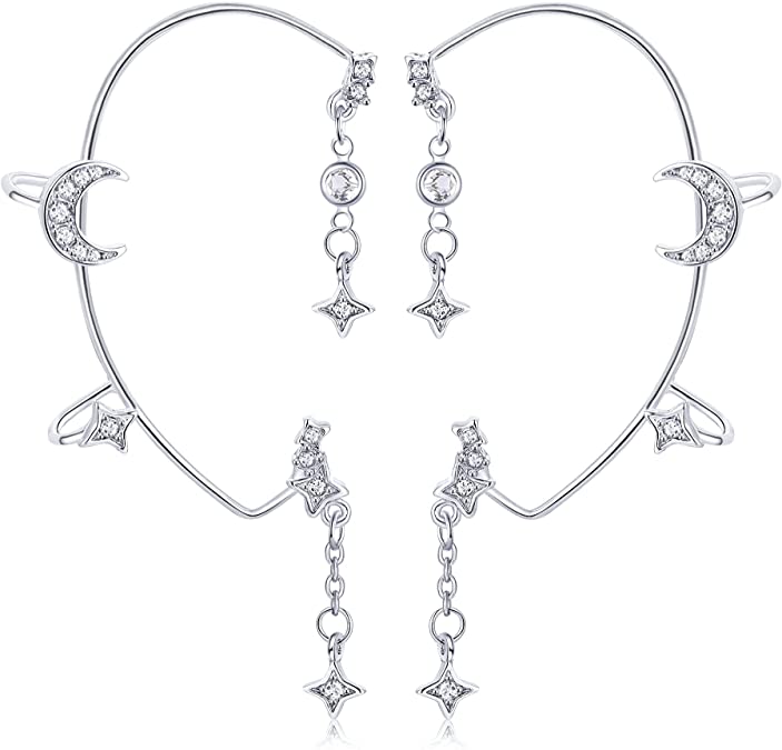 Moon & Star Earcuff Pair